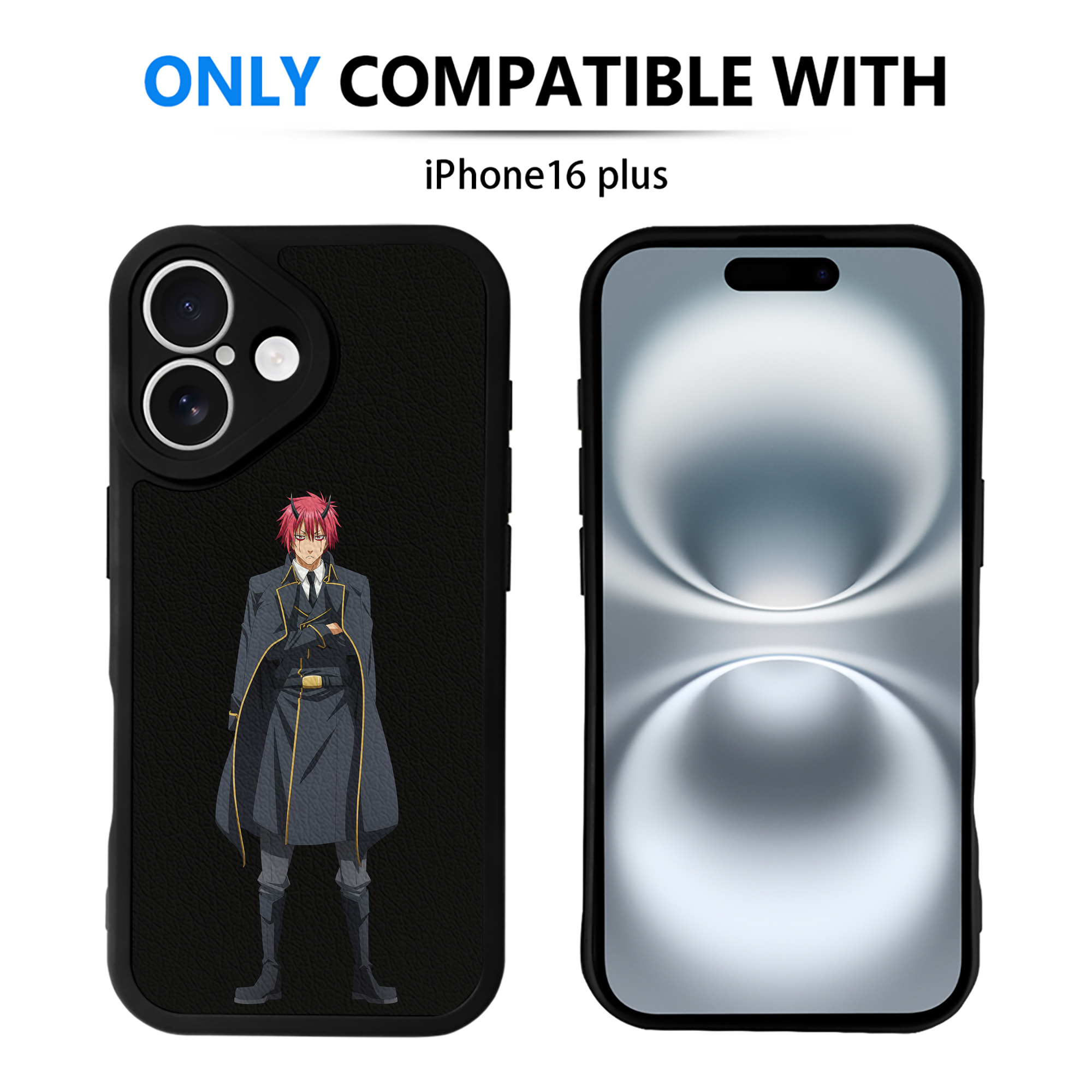 （画像用） 転スラ Regarding Reincarnated to Slime 【iPhone 16シリーズ対応】シリコンスマホケース（レザー調） 材質：シリコン